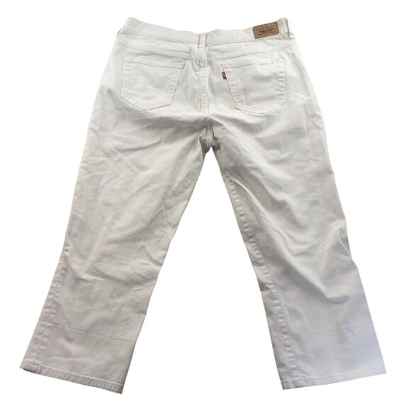 Vintage Levi's Women's 515 Jeans Size 12 White Denim Cotton Wide Leg Classic Cas - Picture 2 of 15